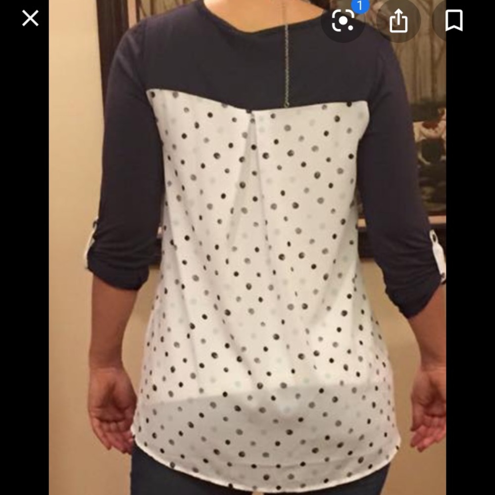 Multimedia polka dot top